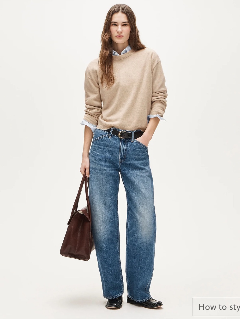 J Crew crew neck classic cashmere sweater tan camel M - Picture 9 of 9